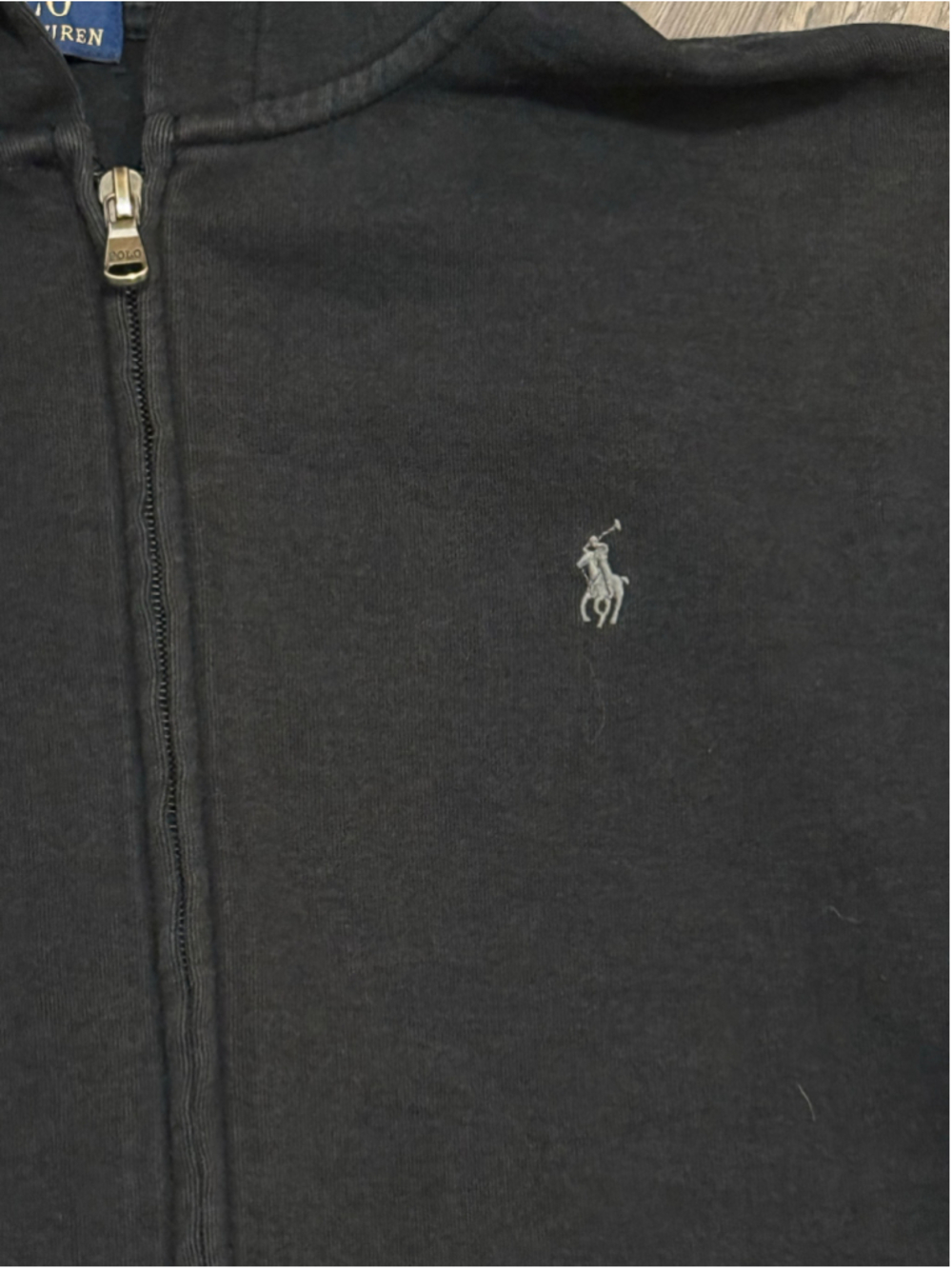 Polo Ralph Lauren Boys Sz XL (18-20) Charcoal Gray Full Zip Pony Logo Hoodie - Picture 6 of 6